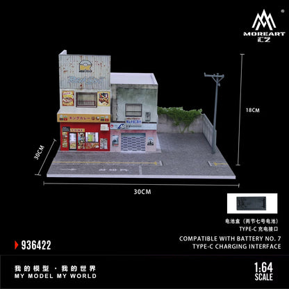 Diorama 1/64 Garage Model City Street Factory Building Scene Parking Lot Model for Die-Cast Car Display Case
