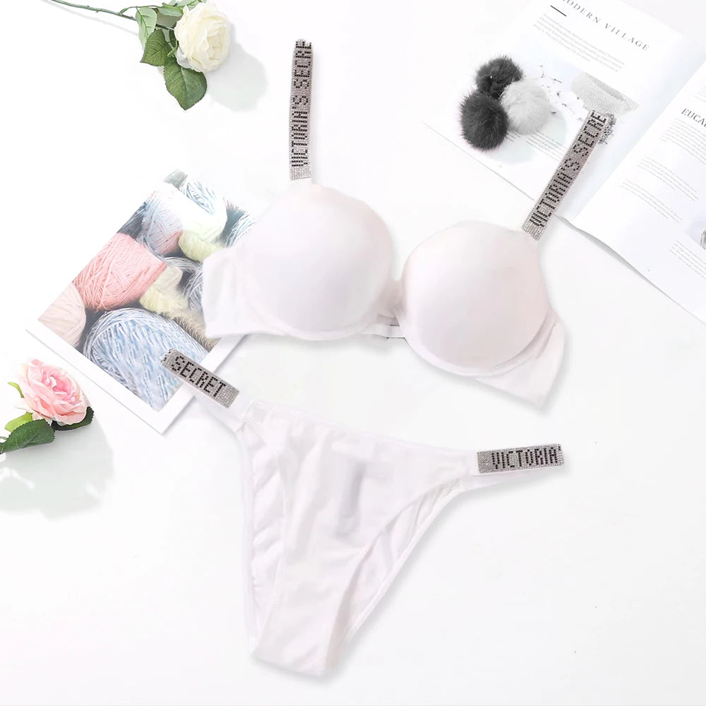V Soft Versatile Shapewear Sexy Lingerie Bra and Panty Set Push Up Women's Fashion Lingerie Set Sexy Breathable