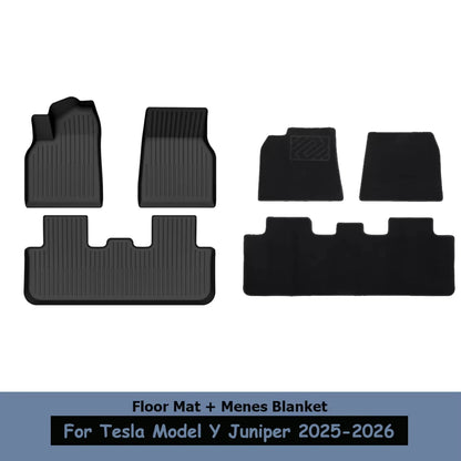 For Tesla Model Y Juniper 2025 2026,7-Pieces All-Weather TPE Floor Mats, Car floor mat accessories Waterproof and easy to clean