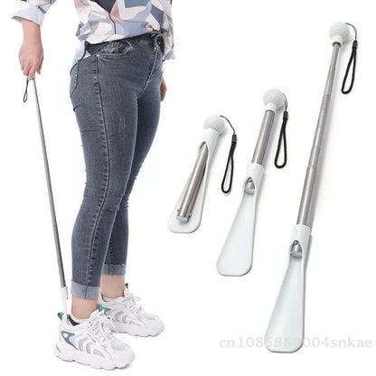 〔CC88〕 | Stainless Steel Telescopic Shoe Horn  - Adjustable Long Handle for Easy Dressing