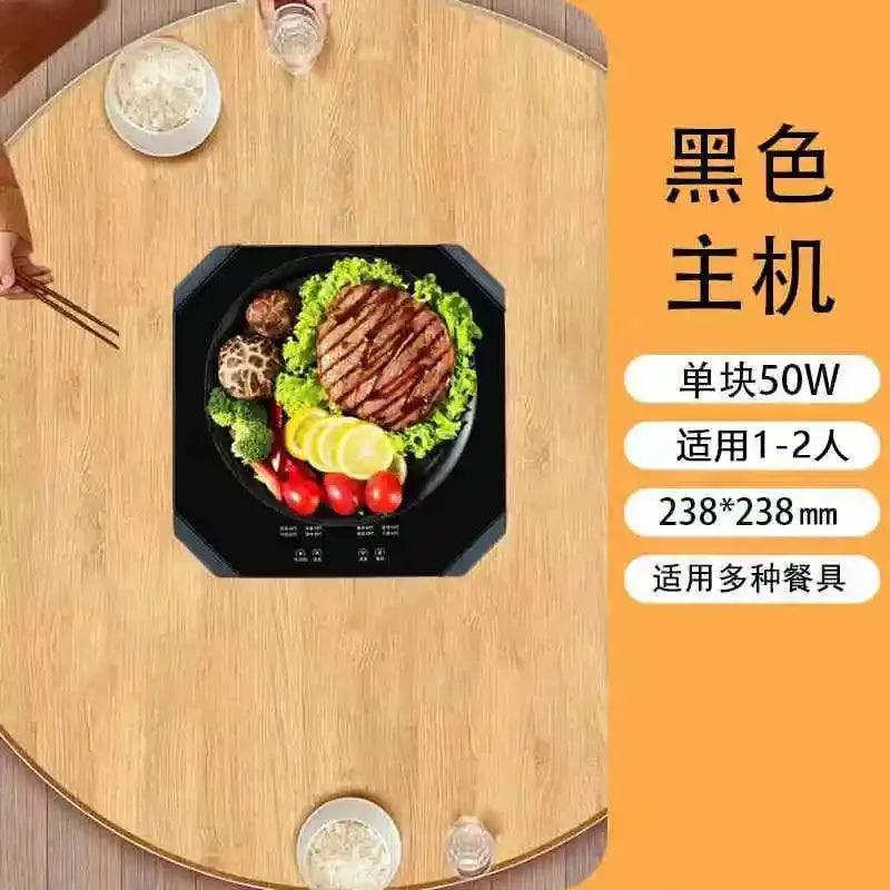 220V Electric Heating Board Home Appliance Splice Stackable Heat Preservation Automatic Thermostatic Desktop Warm Dishes Board
