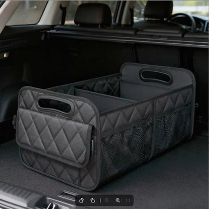 Auto Trunk Organizer with 6 Pockets - Premium Car Storage for Sedan/Truck, Durable Auto Accessories Organizer, Collapsible