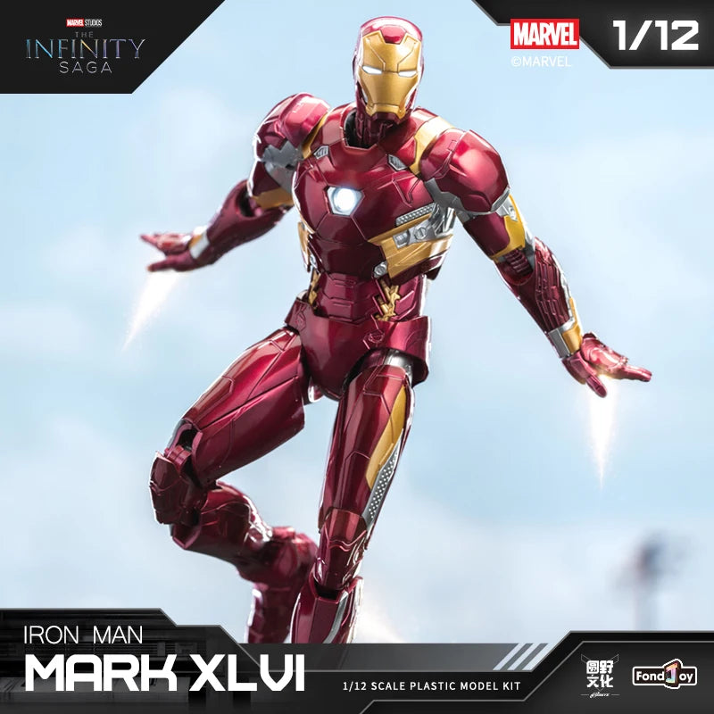 1/12 Original FondJoy Iron Man Tony Stark Legend Action Figure MK45 MK46 MK50 MK4 DIY Building Block Toys Collection Anime Model