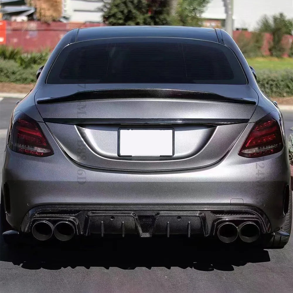 Rear Spoiler Wing Tail Splitter Diffuser Trunk Body Kit Decoration For Mercedes Benz C W205 and C63 C43 AMG 4Door 2014-2021