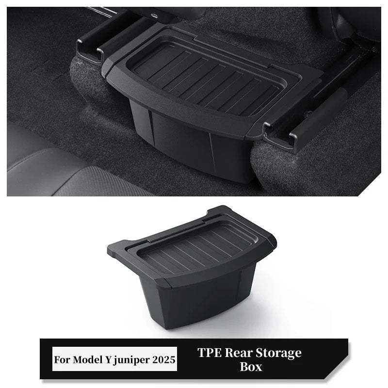 For Tesla Model YL Six Seats 2026 Rear Seat Storage Box Under Air Vent Storage Case Trash Can Organizer Car Interior Accessories