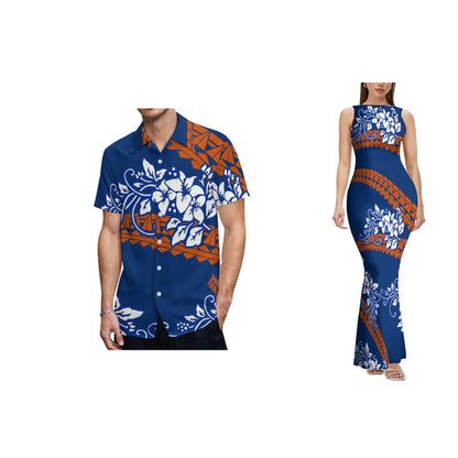 High Quality Custom Sexy Bodycon Dress Pacific Isalnd Art Design Women Boat Neck Design Sleeveless Maxi Dress Backless Dress