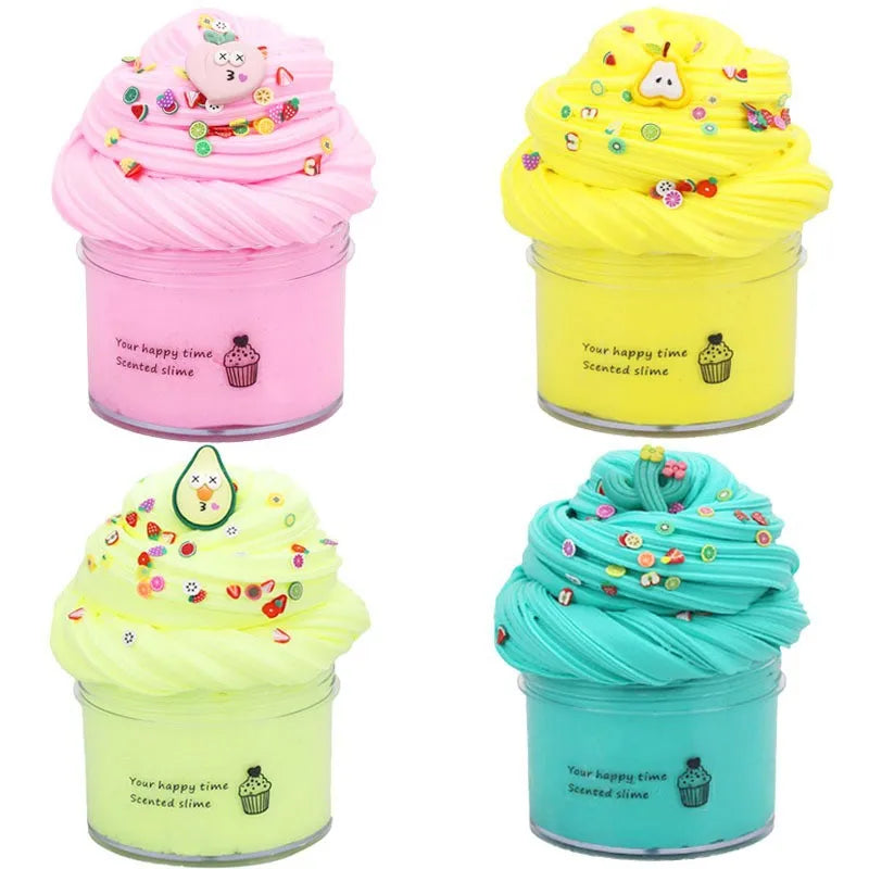 Butter Slime Kit 100ML Super Soft and Non-Stick DIY Fluffy Putty Stress Relief Toys Party Favor Toys For Kids Birthday Gifts