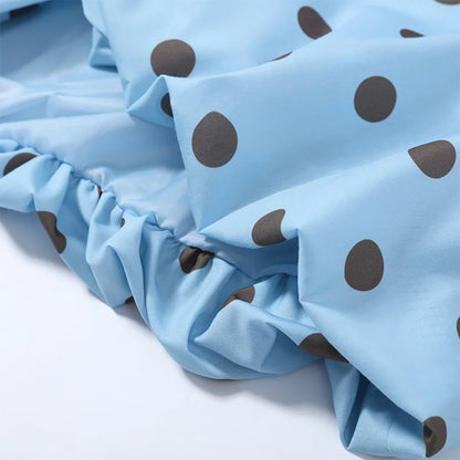 Elegant Retro Polka Dot Lace Up Shirt for Women Long Lantern Sleeve Backless Loose Blouse Top 2026 Lady Daily Casual Shirts