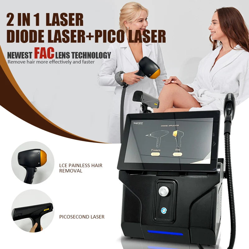 2026 4000W 4-WAVE 2-in-1 Professional Tattoo Removal & Hair Removal Machine Painless Body Care Permanent Depilation Equipment