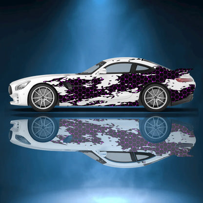 Geometric Abstract Honeycomb Patterned Car Stickers Full Body Wrap Decal Decorative Scratch Protection Automotive
