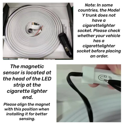 AfterTrunk Light for 2024new Tesla Model Y Bright LED Silicone Light Yellow White Proposal Decoration Rear magnetic induction
