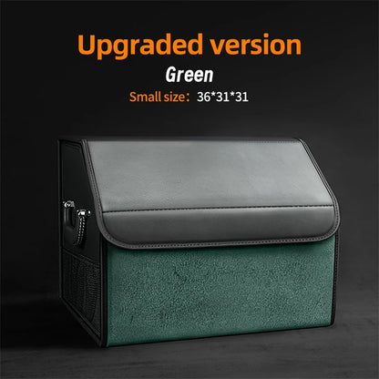 Car Suede Trunk Organizer Large Capacity Leather Foldable Storage Box Portable Multifunctional Tool Organizer Car Accessories