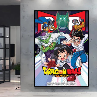 Dragon Ball Poster Super Saiyan Wall Art Goku Themed Painting Vivid Battle Design Durable Canvas Perfect for Anime Room Decor