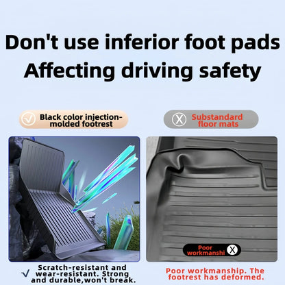 3/6-Piece Set TPE Dual-Layer Car Floor Mats for Tesla Model Y Juniper/Standard Full Vehicle Upgrade with Metal Pedal Driver