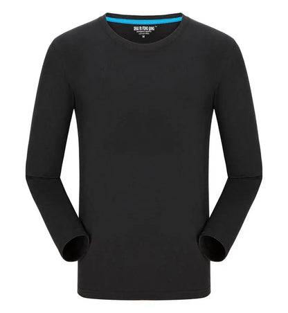 Custom logo cotton t-shirt Spring/autumn men T-shirt home men's long sleeved O-neck solid color casual T-shirts USA size XS-2XL