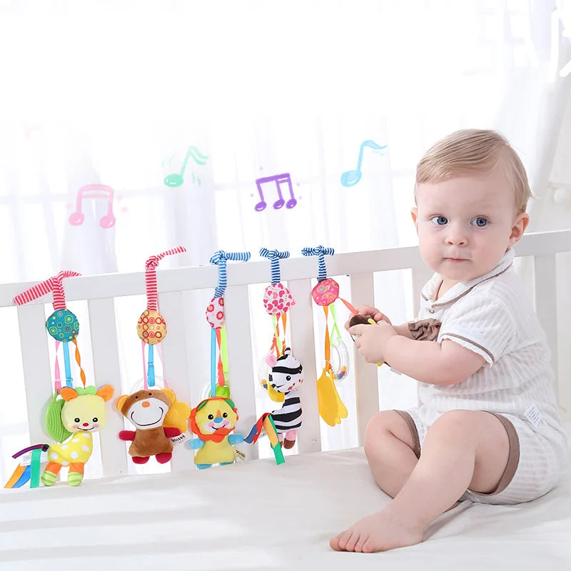ASWJ New Baby Rattles Bell Toy Stroller Mobile Infant Rattle Animal Speelgoed Pendant Crib Bed Teether Hanging Toy Newborn Gifts