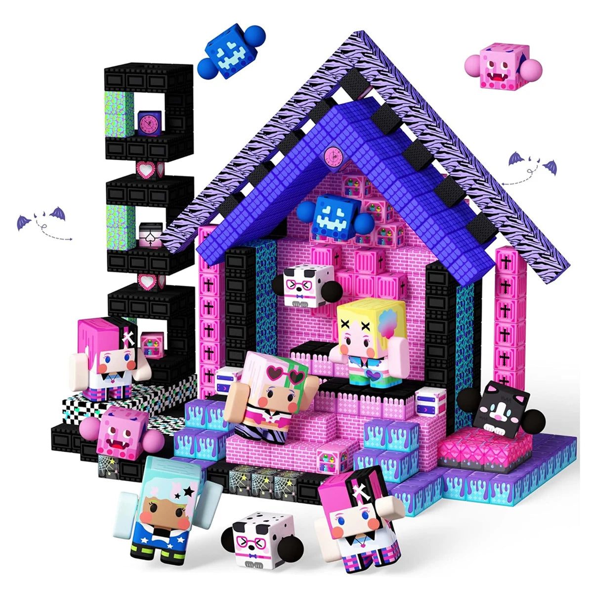 Magnetic Building Blocks Mine World Magnetic Pool Castle Villa Party Construction Brick Cube STEM Boy Girl Children Toy Set Gift