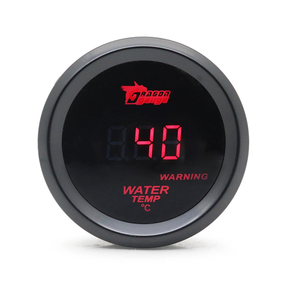 52mm Boost Gauge/Water Temp/Oil Temp/Oil Press/Voltage/Tachometer Gauge Digital Red led Black Case