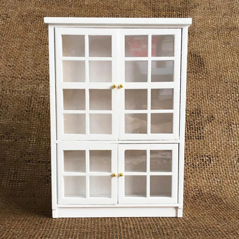 1:12 Dollhouse Miniature Bookcase Showcase Storage Cabinet Locker Display Cabinet Home Furniture Model Toy DollHouse Accessory