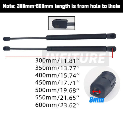 2pcs 300/350/400/450/500/550/600mm 400N Car Gas Struts Spring Shocks Lift Supports RV Windows Storage Damper Camper Back Window