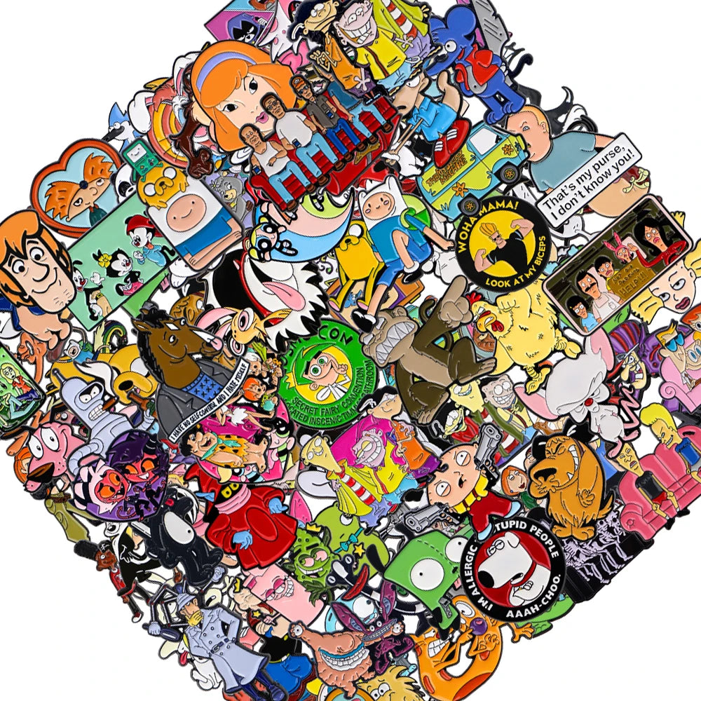 20 200pcs Random Mystery Enamel Lapel Pins Funny Pin Badge Brooches Wholesale Global IP For Women Clothing Accessories