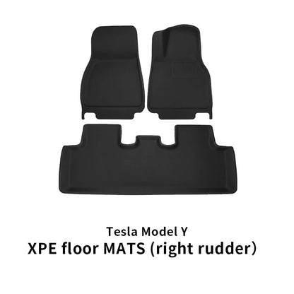 For Tesla 2021-24Model Y XPE Floor Mat Black Pad Foot Pad Tesla Liner Fully Surrounded Floor Mats Used for Right-hand drive car