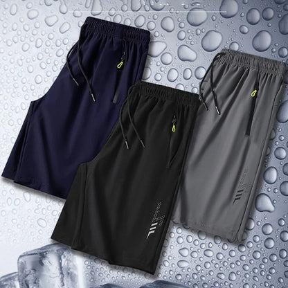 Men's 3-Pcs Sports Shorts Quick Dry Summer Fitness Gym Training Short Pants Lightweight Cool Sportswear Breathable Beach Shorts