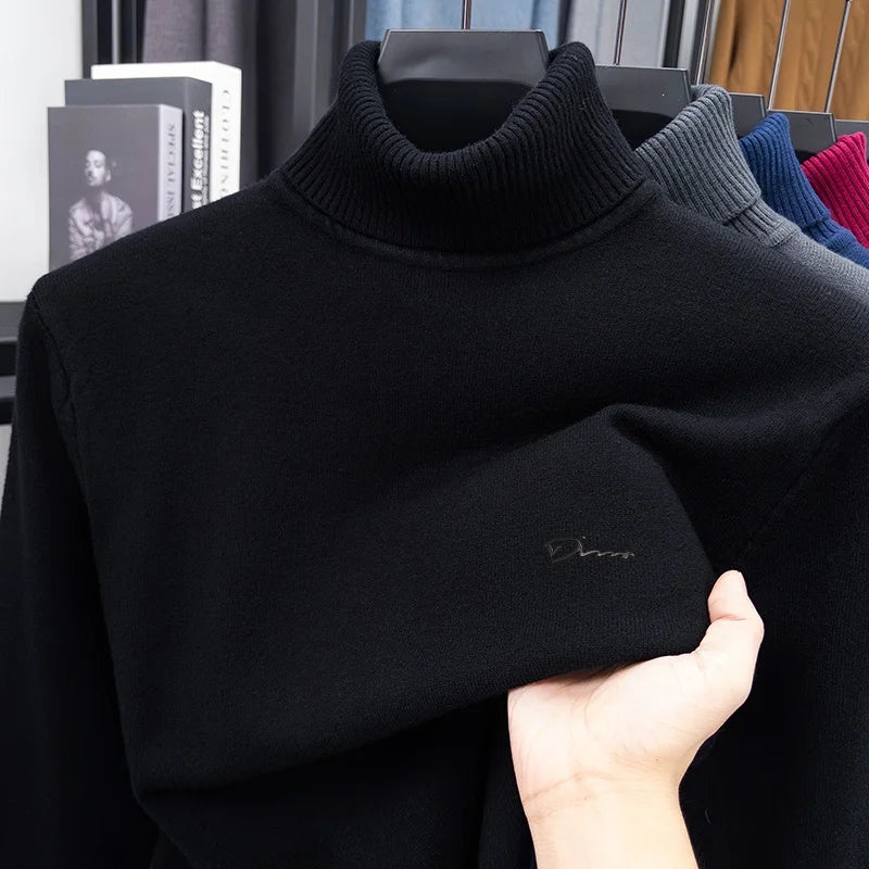 Luxury Brand Man Long-Sleeved Knitwear Letter Embroidery Cool Collar Spring British Style Sweater Business Fashion Mens Clothing