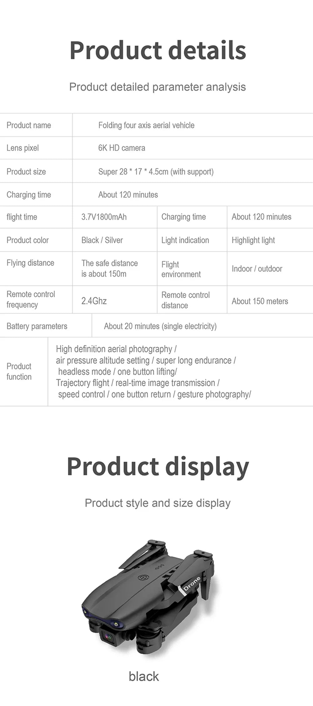 E99 Folding Drone Quadcopter Remote Control Handle Four Axis Aircraft HD 4K Photography UAV Altitude Fixation