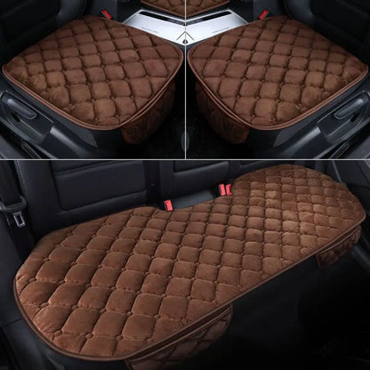 Car Seat Cover Protector Universal Winter Warm Auto Seat Cushion Rear Seat Cushion Protection Covers Back Cushion Three Piece