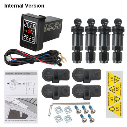 4Pcs External /Internal Sensor Wireless Car TPMS Waterproof Save Fuel for Toyota Tire Pressure Monitor System
