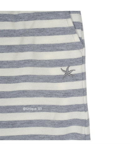 Unique Street Style Korean Lazy Star Embroidery Striped Sweatpants Casual Sporty Long Trousers for Women Straight Leg Pants
