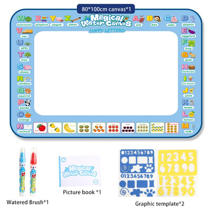 100x80CM Coloring Magic Water Drawing Mat Watercolor Painting Magic Graffiti Pad Reusable Magic Pens Educational Toys Gifts