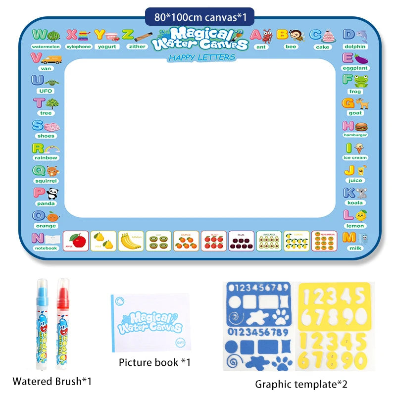 Magic Water Drawing Mat Coloring Doodle Mat Water Absorbing Painting Pad Reusable Magic Pens Painting Board Educational Toys