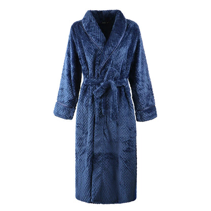 Thickened Extended Bebe Velvet Couple Robe Women's Winter plus Size Fashion Sleepwear Men's XXXL Sexy Home Clothes Pyjamas