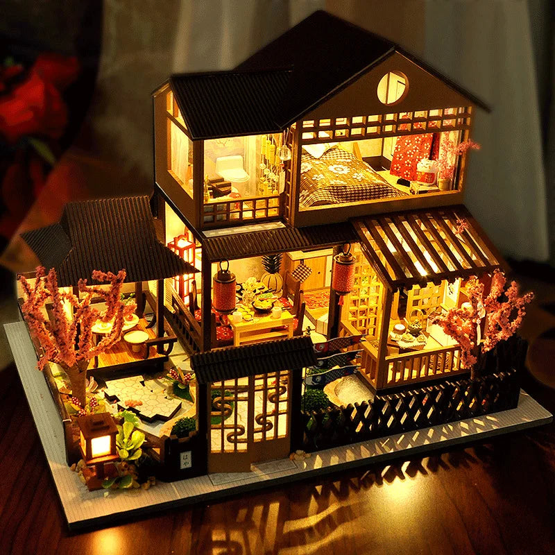 Wooden Mini Doll House 3D Puzzle Mini DIY Kit Production and Assembly of Room Toys Home Bedroom Decoration With Furniture Gifts