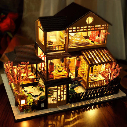 Wooden Mini Doll House 3D Puzzle Mini DIY Kit Production and Assembly of Room Toys Home Bedroom Decoration With Furniture Gifts
