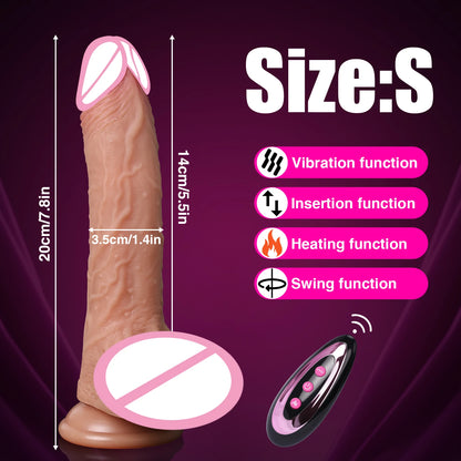 Realistic Telescopic Vibrator for Women Masturbation Anal Climax Toys Penetration Anal Thrusting Penis Dildo Sexy Adult Sex Toys
