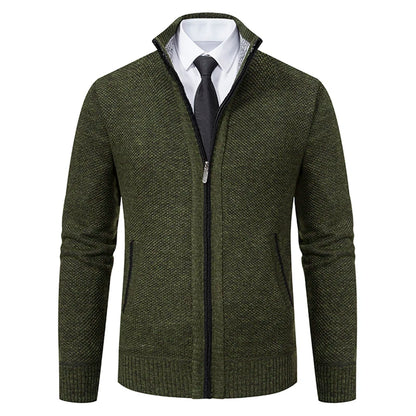 Men Sweater Jacket Winter Autumn Cold Coat Fleece Zipper Cardigan Soft Jumpers Turtleneck Warm Y2K High Quality Outerwear