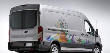 Car Door Stickers Motorhome Camper Van For Ford Transit MK6 MK7 MK8 Tuning Accessories Compass Graphics Vinyl Film Decals
