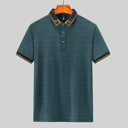 Big Size Men's Ice Silk Polo Shirts Short Sleeve Golf Wear Tee Shirt Male Plus Large 8XL 7XL 130kg Designer Breathable Business