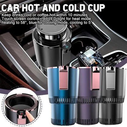 Smart 12V Portable Mini Can Fridge Cooler & Warmer, 2-in-1 Single Cup Holder Chiller for Car & Office Desk Travel Mug Heater