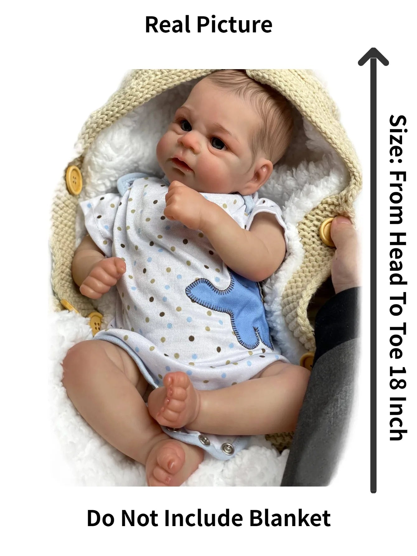 18 Inch Elijah David Painted Bebe Reborn Doll Handmade Lifelike Newborn Baby Doll For Children Birthday Gifts