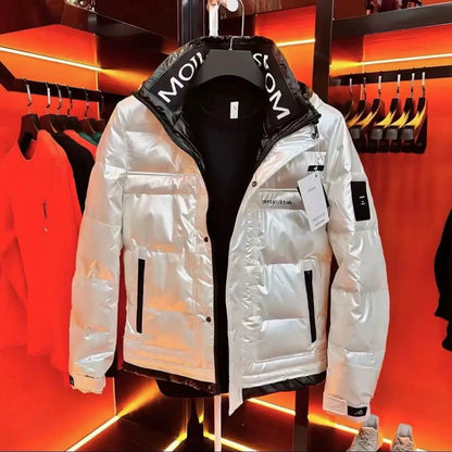 Fashionable Quilted Jacket Hooded Casual Unisex High End down Coat Waterproof Windproof Warm Polyester Fiber Youth Autumn Winter