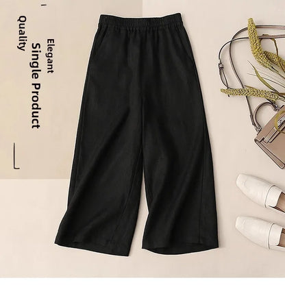 Fashionable Retro Linen Top And Pants Set for Women High End Cotton Linen Ensemble Summer 2026 Elegant Two Piece Suit