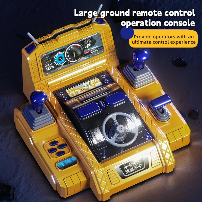 RC Excavator Truck Alloy 12/13/15CH  Engineering Vehicle Sound Spray Lighting 680 Rotation Car Kids Toys for Boys Christmas Gift