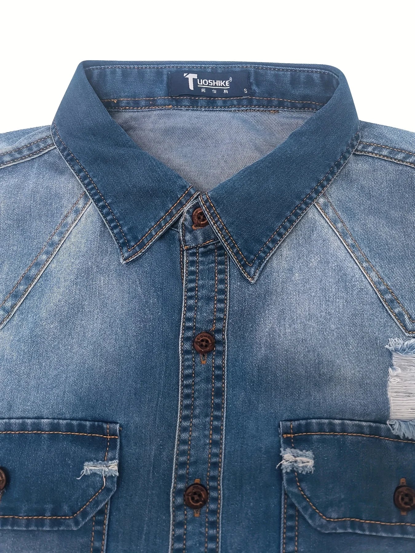 Denim Shirt Long Sleeve New Style Trendy Men's Casual Versatile High-Grade Pocket T-Shirt Denim Men's Shirt