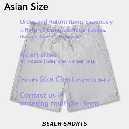 2026 Square Compass Rose Patch Italian Luxury Brand Style 3 Labels Shorts Men's Elastic Waist Drawstring 4 Inch Beach Shorts