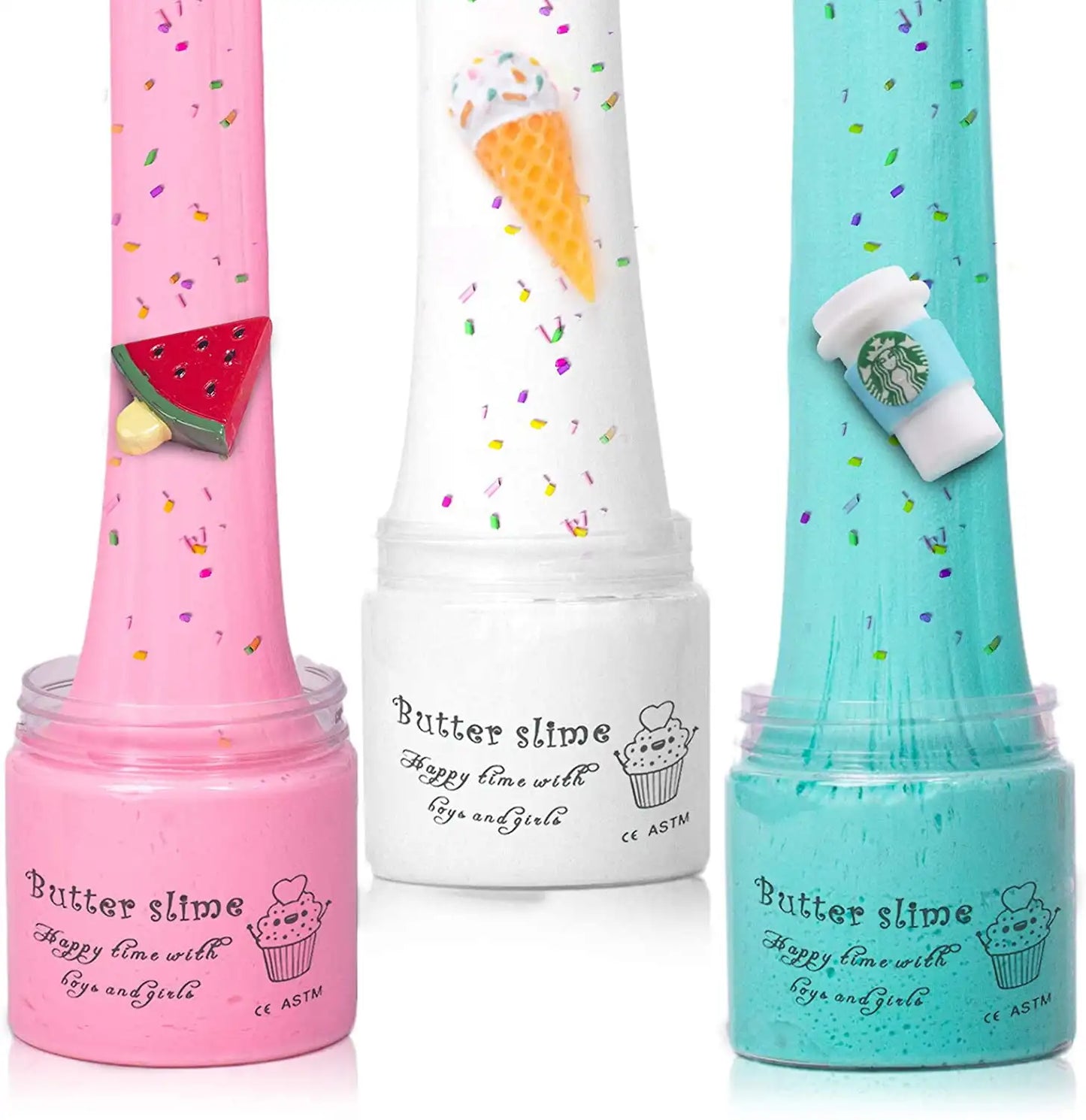 Butter Slime Kit 100ML Super Soft and Non-Stick DIY Fluffy Putty Stress Relief Toys Party Favor Toys For Kids Birthday Gifts