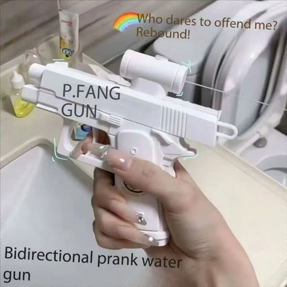 Outdoor Summer Water 2-Way Squirt Gun - Press & Spray Water Gun,Reverse Splash Toy for Prank Fun,Stress Relief, Water Fight Game